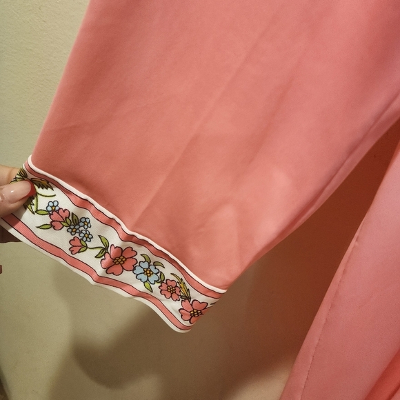 Gossard Artemis Vintage Pink 100% Nylon Long Sleeves Night Gown Sleepwear size M - Picture 2 of 14